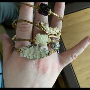 Set of Bourbon and Boweties Gold Bangles